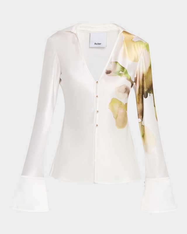 Spunhill Long-Sleeve Satin Shirt